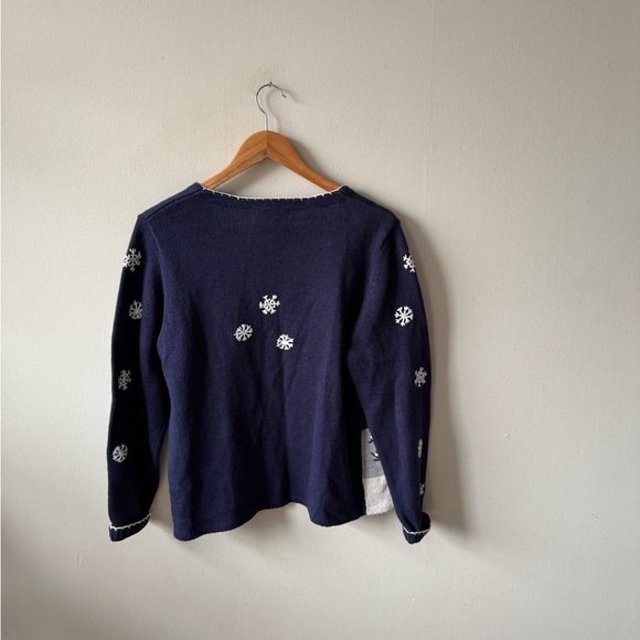 Vintage Winter Wonderland Knit Navy Cardigan - Picture 8 of 8